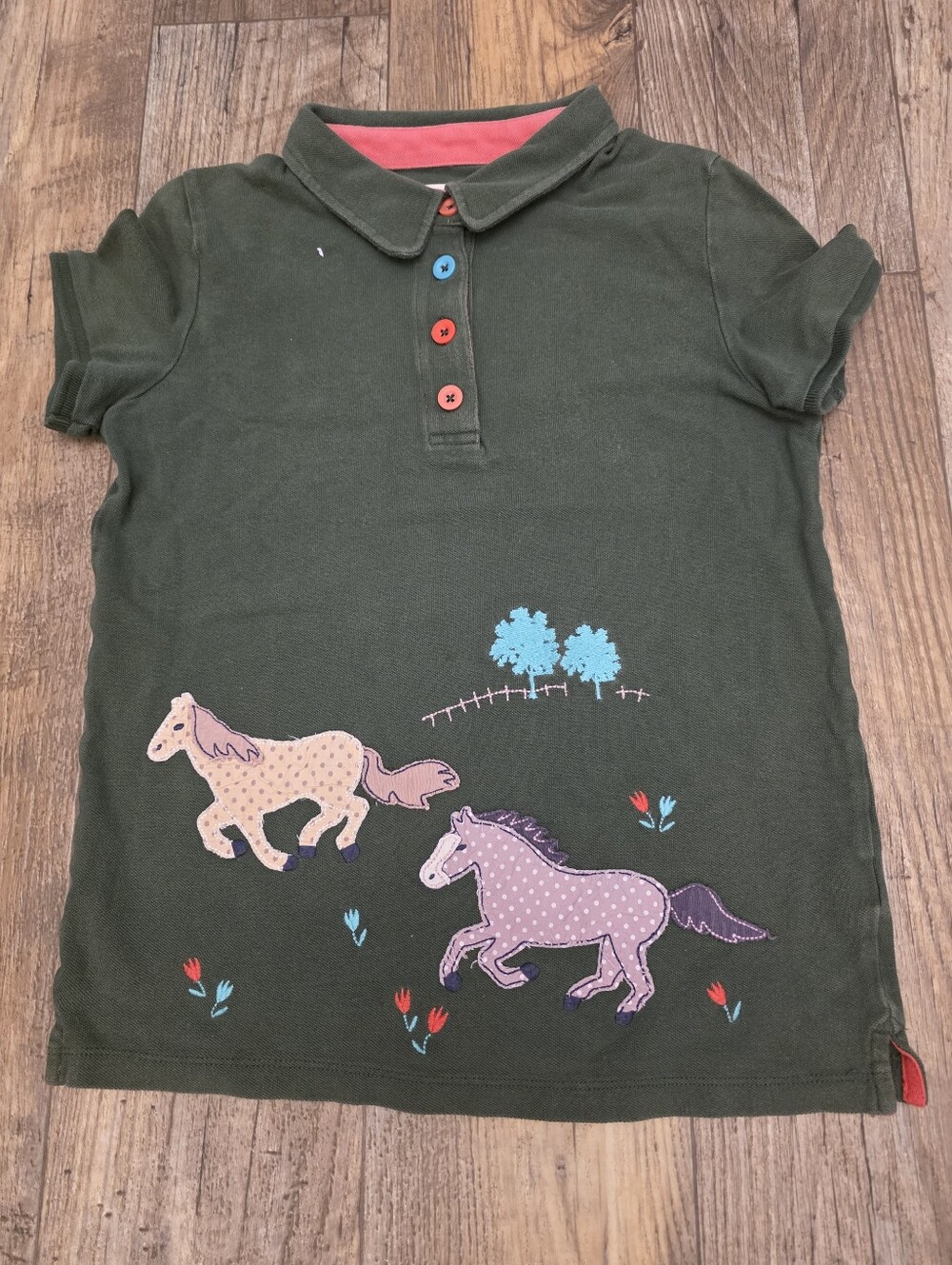Mini Boden Sz 13-14 Youth Horse Polo Shirt Kids